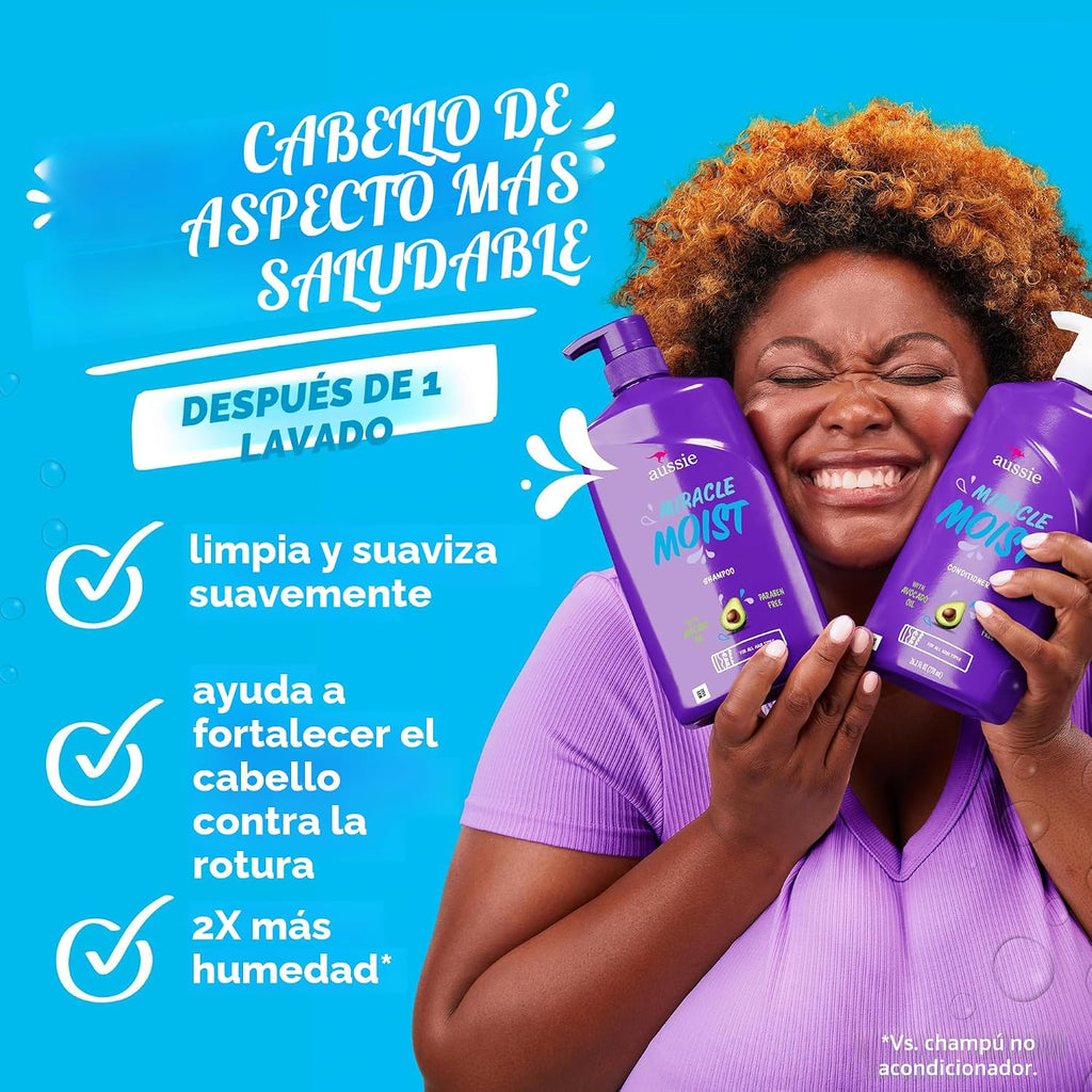 Aussie Miracle Moist Shampoo y acondicionador con acondicionador pr...