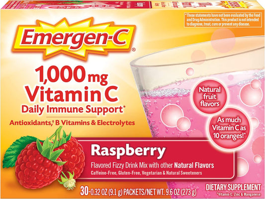 Emergen-C Polvo de apoyo inmunológico de 1000 mg de vitamina C fram...