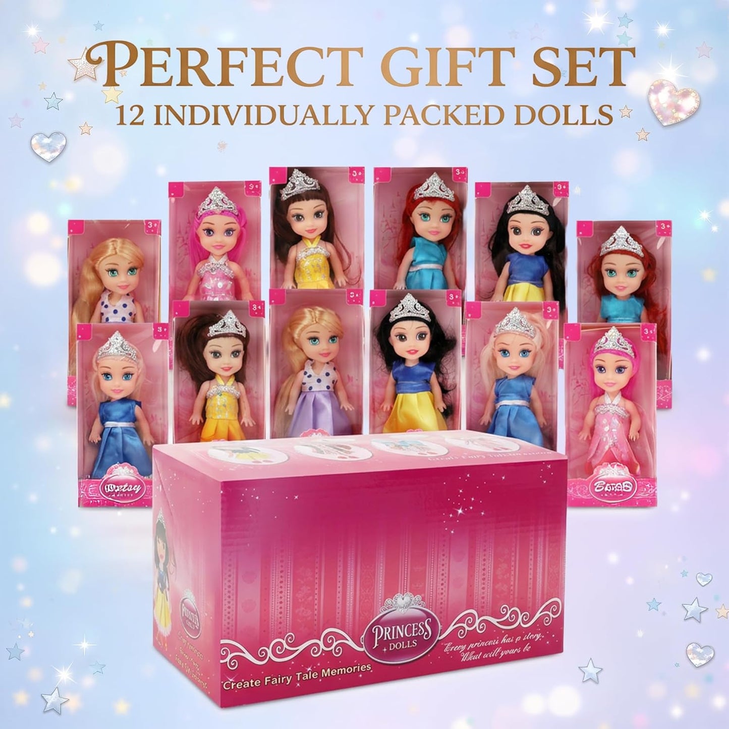 Liberty Imports Paquete de 12 Muñecas Pequeñas de Princesa Real - J...