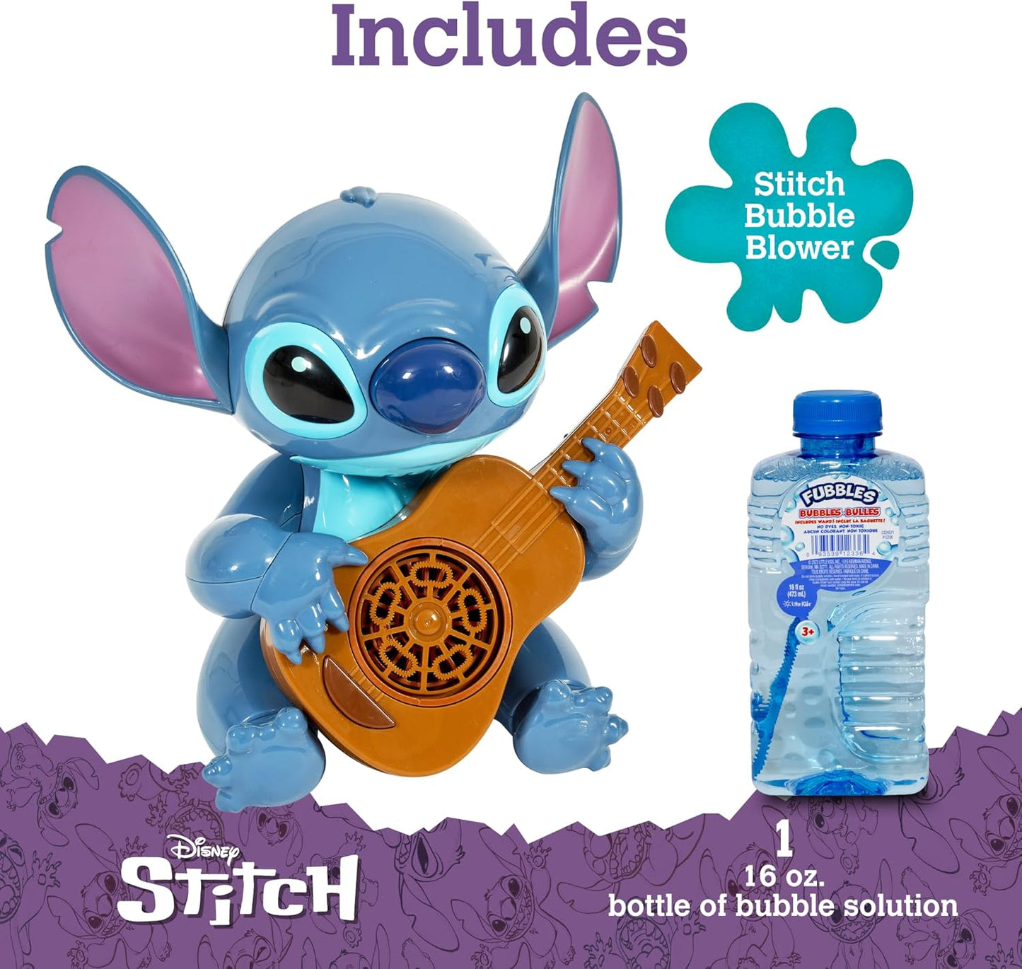 Stitch No Spill - Máquina musical de burbujas | Juguete de burbujas...