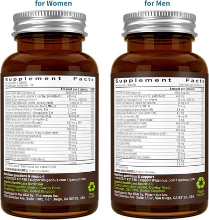 Igennus Multivitamínico metilado para hombres y mujeres, paquete de...