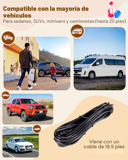 Rohent Cámara de coche para bebé HD 1080P - Monitor infantil orient...