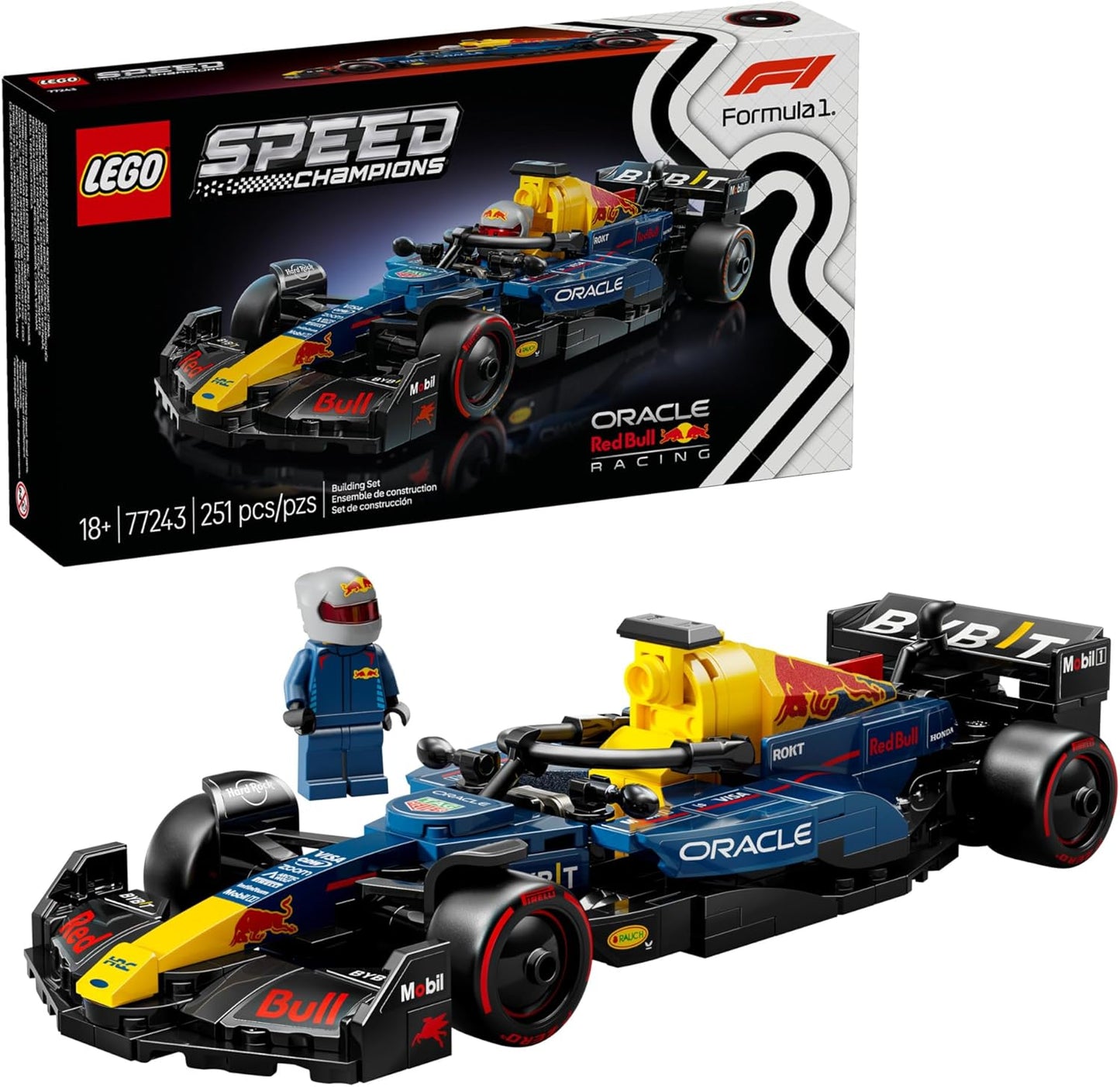 LEGO Speed Champions Oracle Red Bull Racing RB20 F1 modelo de coche de carreras - Kits de construcción para adultos, mayores de 18 años con características realistas - Manualidades DIY de Red Bull