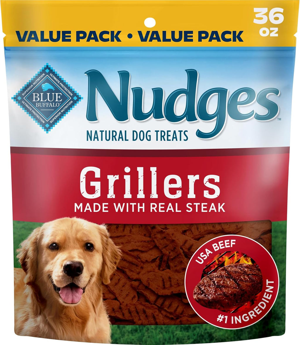 Blue Buffalo Nudges Grillers - Golosinas naturales para perros con...