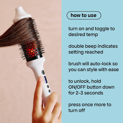 BONDIBOOST Cepillo térmico infrarrojo, cepillo redondo térmico térmico térmico para cabello suave y brillante, peinado seco para volumen instantáneo, menos rotura del cabello + minimiza los enganches