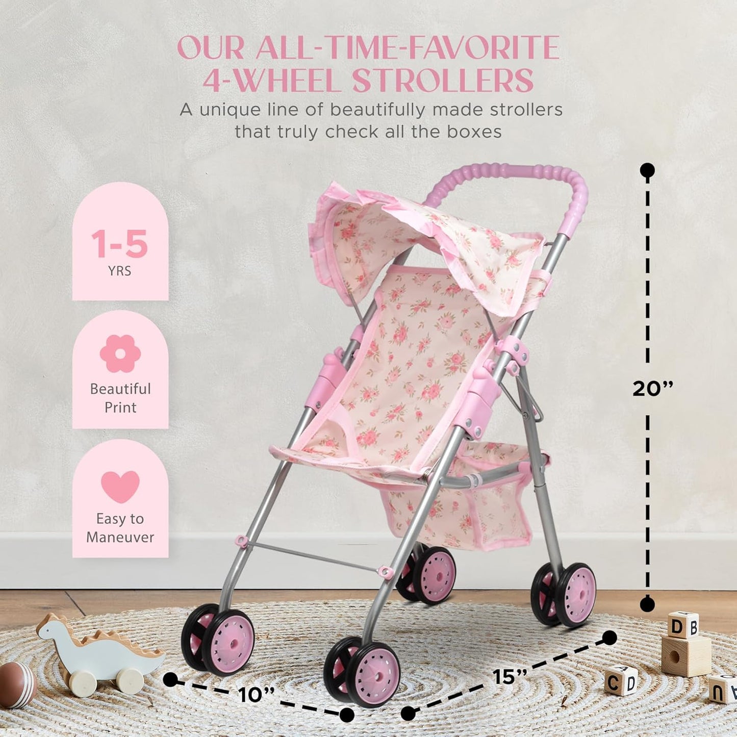 Juego de cochecito para muñeca bebé y asiento para guardería, juego...
