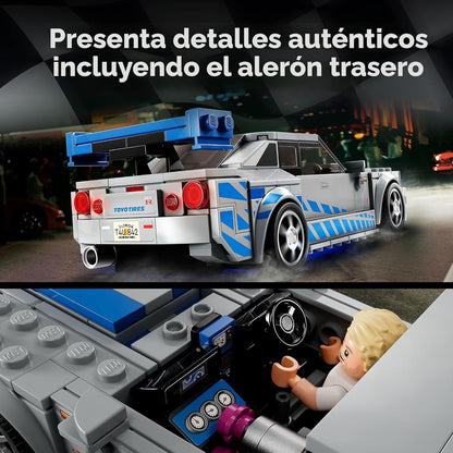 LEGO Speed Champions 2 Fast 2 Furious Nissan Skyline GT-R (R34) 76917 - kit de construcción de autos de carreras, coleccionable con minifigura Racer, juego 2023 para niños y niñas a partir de 9 años