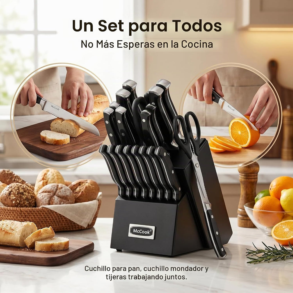 McCook Juego de cuchillos de cocina, 20 piezas, juego de cuchillos...