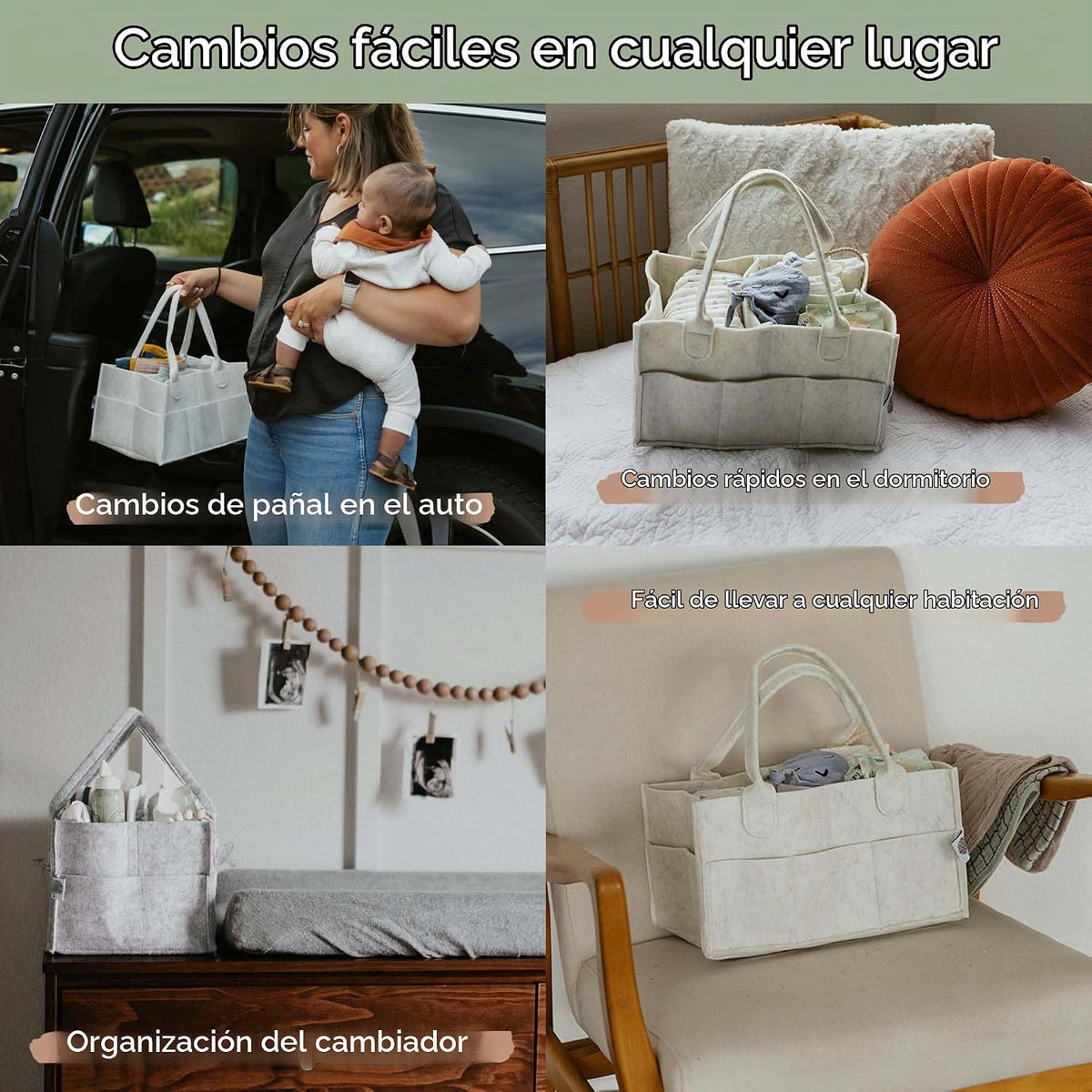 Parker Baby Organizador de pañales para bebé, contenedor para dormi...
