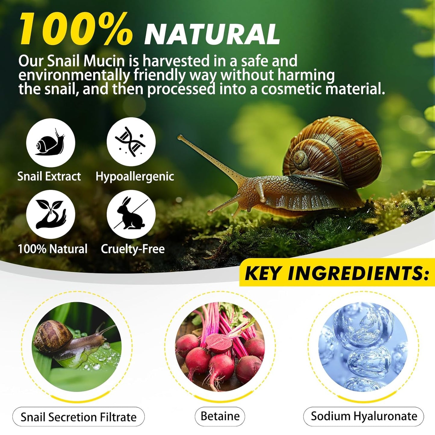 Snail Mucin - Crema de suero reparadora al 92 %, hidratante facial hidratante antiedad, reafirmante y reducción de arrugas, reparación diaria, crema facial de mucina de caracol para piel seca y sensible, todo tipo de piel, 3.53 oz/3.52 onzas