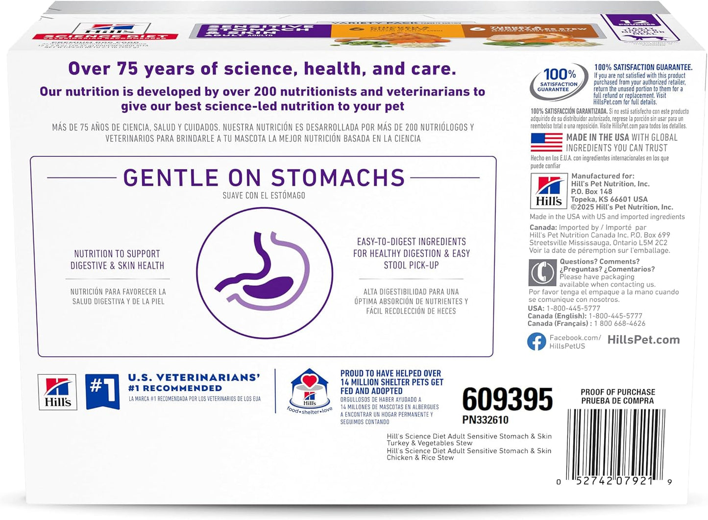 Hill's Science Diet Estómago y piel sensibles, adultos de 1 a 6...