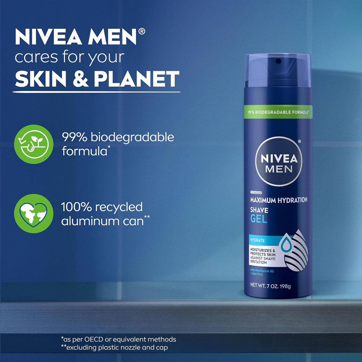 NIVEA MEN Gel de afeitado de hidratación máxima con aloe vera y pro...