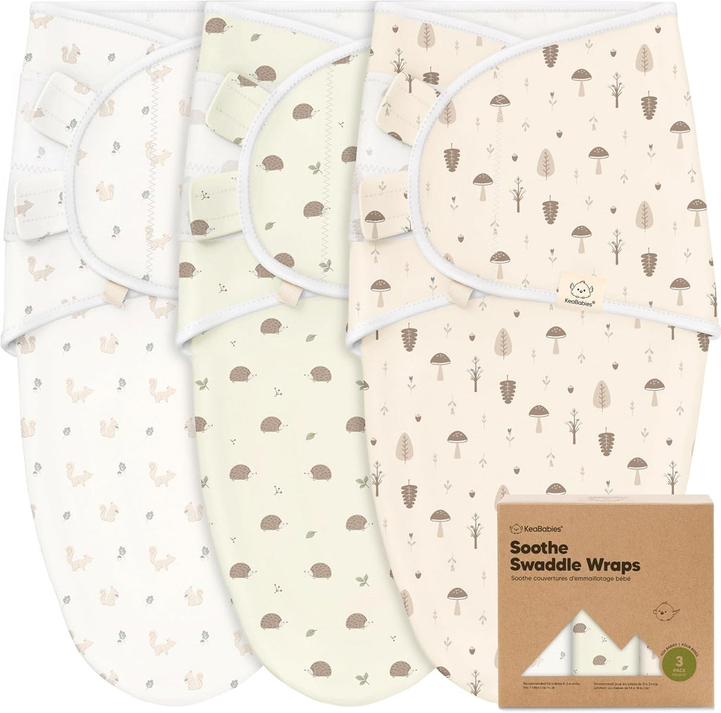 KeaBabies Paquete de 3 Sacos de Dormir Orgánicos para Bebés - Pañal...