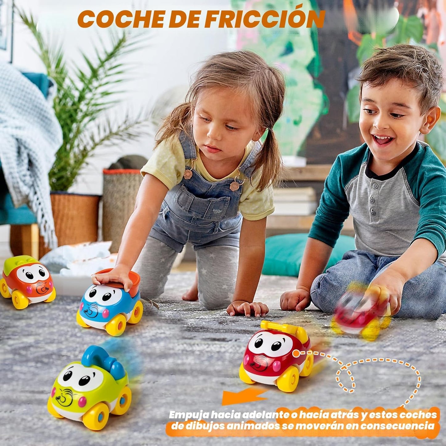 Marstone Juguetes para niños y niñas de 1 a 2 años: tobogán educativo de elefante con 4 juguetes de coche de animales para bebés de 12 a 18 meses, regalos de primer cumpleaños para niños, pistas de