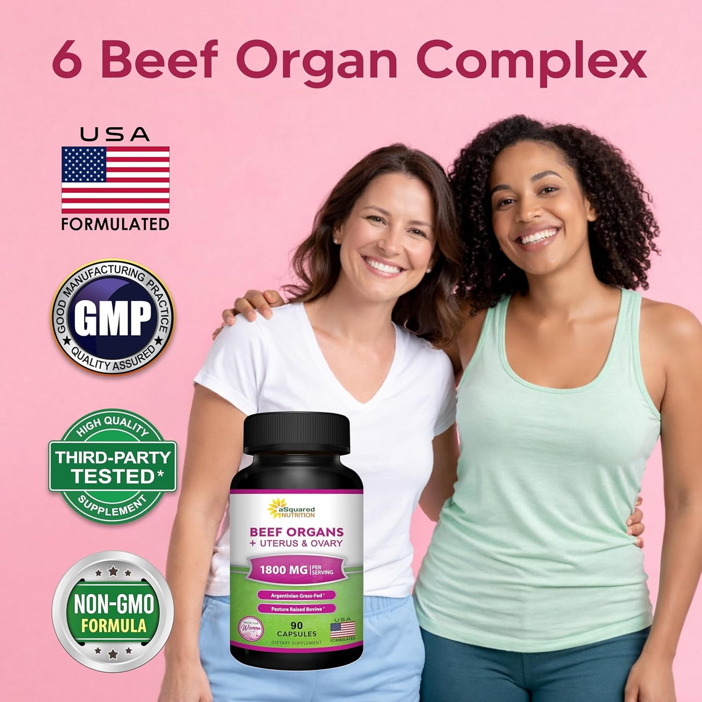 aSquared Nutrition Suplemento de órgano de carne de res para mujere...