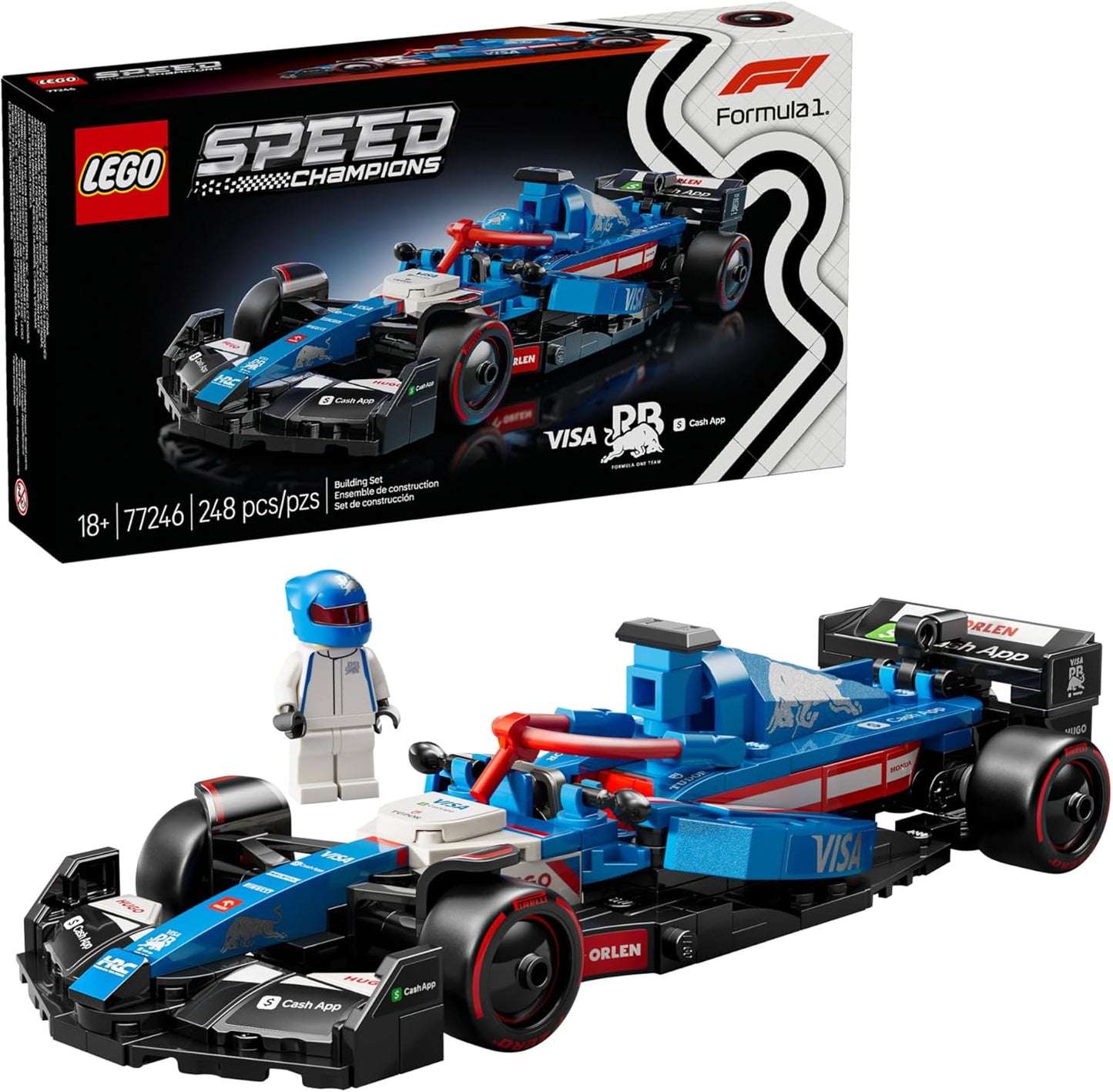 LEGO Speed Champions Visa Cash App RB VCARB 01 F1 Kit de modelos de autos de carreras – Juegos de construcción para adultos, mayores de 18 años con características realistas – Manualidades de bricolaje para exhibición – Ideas de regalo para fanáticos de l