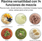 Hamilton Beach Wave licuadora y trituradora multifunción, 40 oz con...