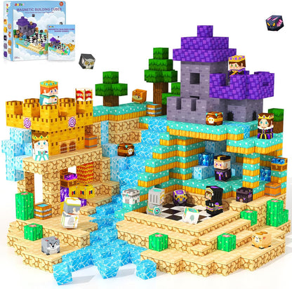 200 piezas de bloques magnéticos, juegos de mesa en tablero, juego...