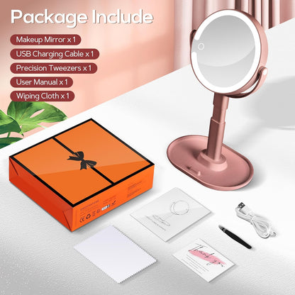 B Beauty Planet Espejo de maquillaje con luces, espejo de aumento i...