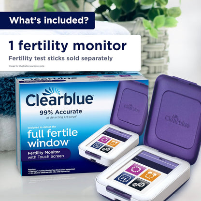 Clearblue Monitor de Fertilidad, 1 monitor con pantalla táctil, 1 u...