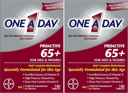 ONE A DAY Proactive 65+, multivitamínico para hombres y mujeres, su...