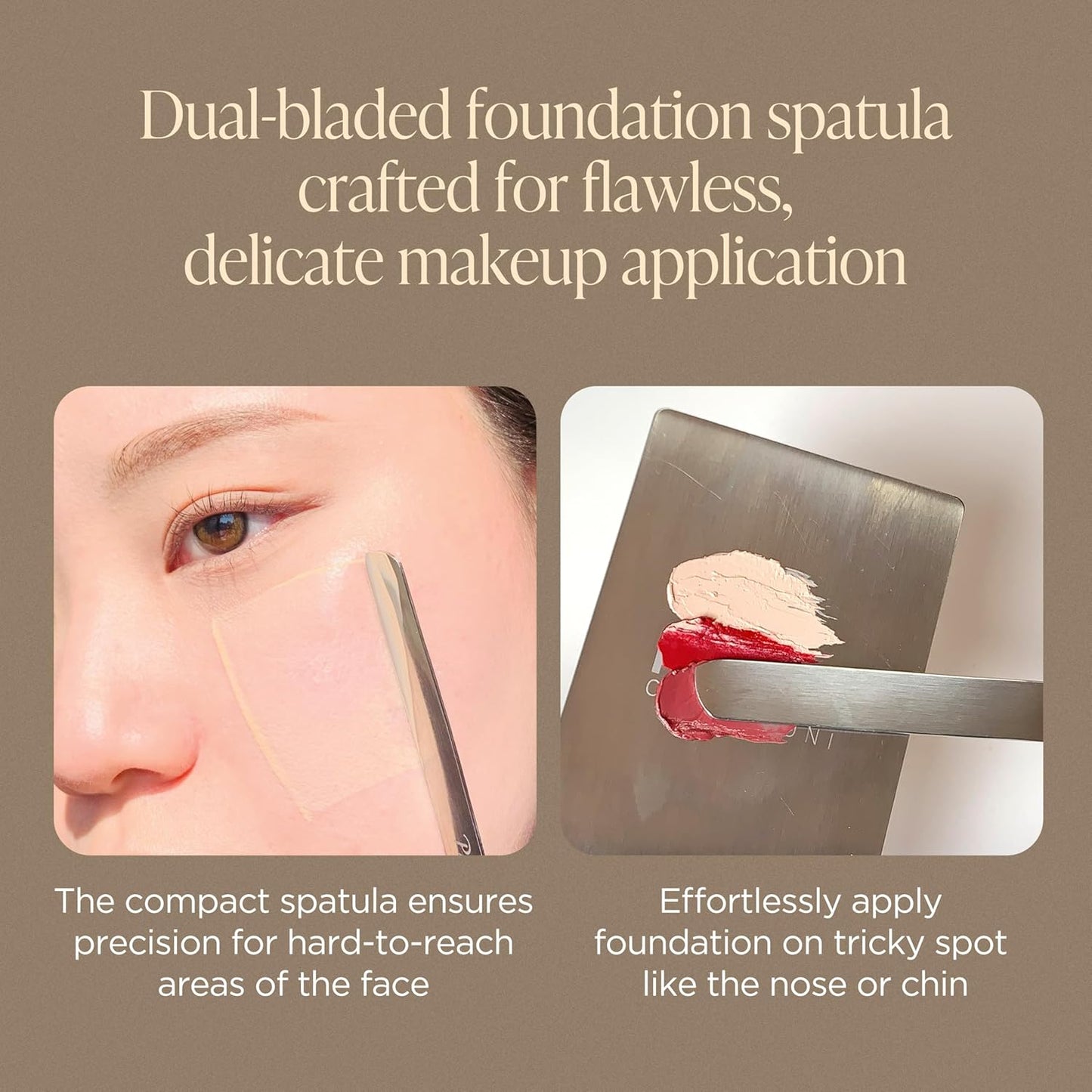 Brocha Coreana Piccasso Espátula de Maquillaje + Esponja Set 2P – Herramientas de Maquillaje Profesionales con Espátula de Precisión y 2 Esponjas Suaves, Ideal para Mezclar Base, Crema o Maquillaje