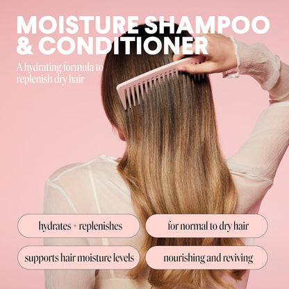 MONDAY HAIRCARE Champú hidratante + acondicionador para cabello seco, grueso, estresado y encrespado, hecho con aceite de coco, proteína de arroz, manteca de karité y vitamina E, todo natural, 12