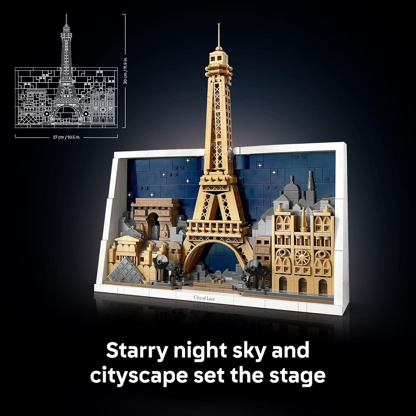 LEGO Architecture París – Juego de construcción de la Ciudad del Amor para adultos - Decoración DIY para oficina o dormitorio para mujeres y hombres, edades 18+ - Estructura ensamblable para colgar o