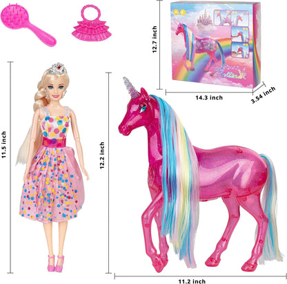 BETTINA Juego de muñecas grandes de unicornio y princesa con luces...