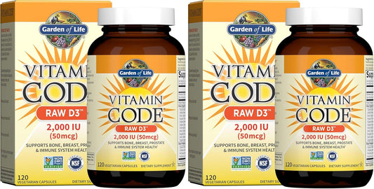 Garden of Life Vitamina D, Vitamin Code Raw D3, Vitamin-D 2,000 UI,...