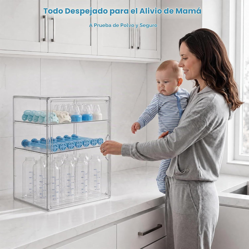 HBlife Organizador de almacenamiento de biberones para armario de e...