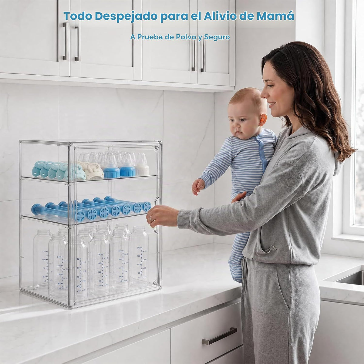 HBlife Organizador de almacenamiento de biberones para armario de e...