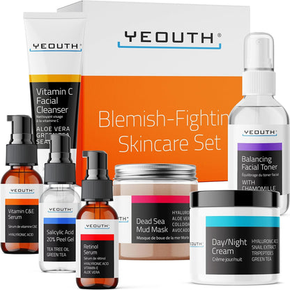 YEOUTH Set de cuidado de la piel: lavado facial con vitamina C, tón...