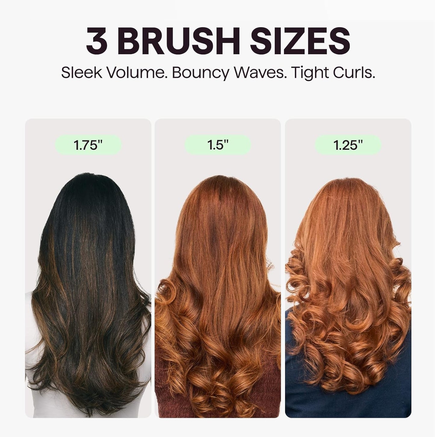 Set de cepillo térmico iónico Wavytalk Heatwave Pro, cepillo redondo caliente de 3 tamaños para cabello corto a largo, iones negativos bilaterales para un peinado sin encrespamiento y brillante, rosa
