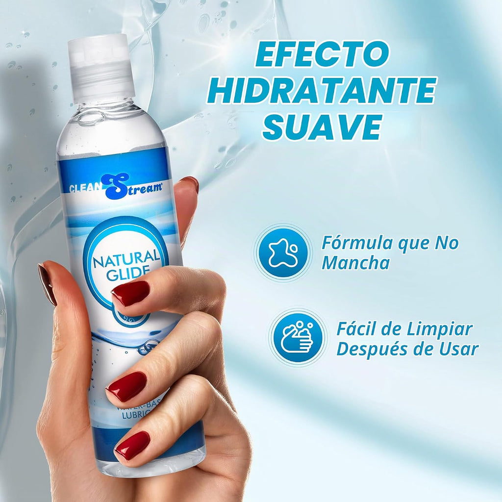 CleanStream Lubricante personal natural a base de agua, botella de...