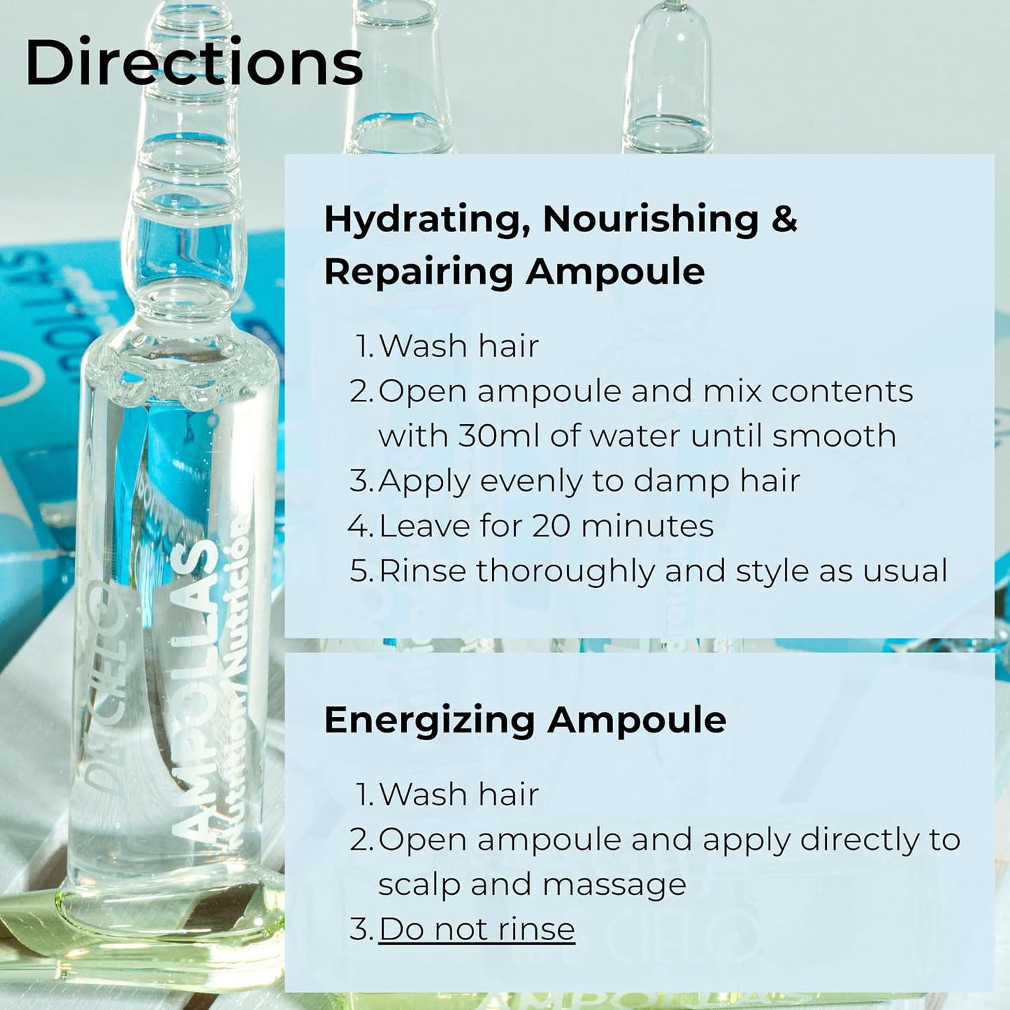 Agua de Cielo Juego de ampollas para el cabello - Tratamiento inten...