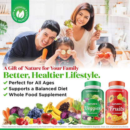 Superfood 180 Cápsulas de Frutas y 180 Cápsulas de Verduras - Super...