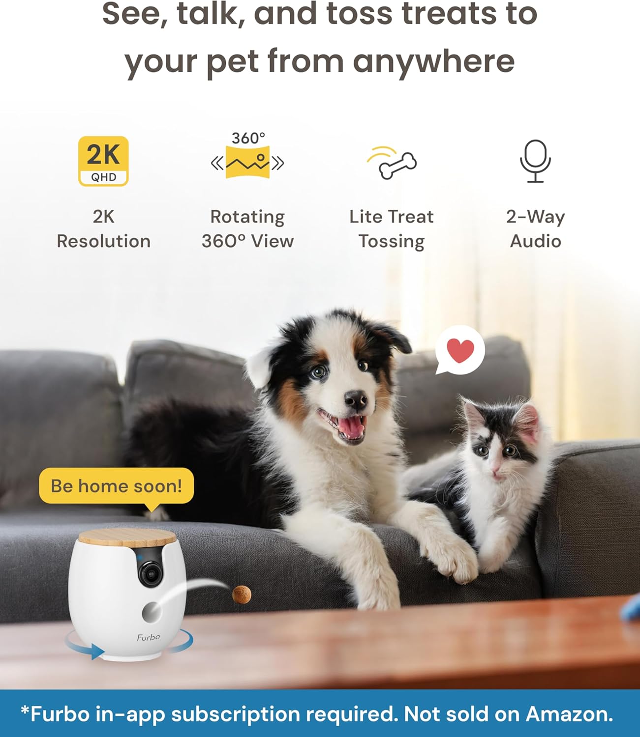 Furbo Mini 360° [Requiere suscripción] Nueva cámara 2K QHD para mas...
