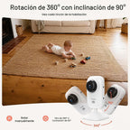 Simyke Monitor de bebé de video WiFi 720P, interruptor de encendido...