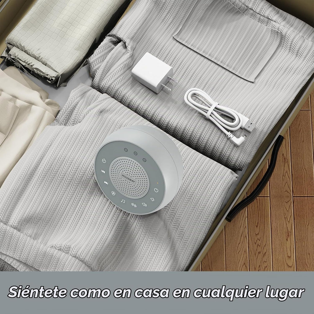 HOUSBAY Máquina de sonido Ruido blanco para dormir, gris | 31 sonid...