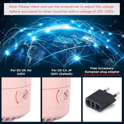 Aima Beauty Worldwide - Cepillo secador de pelo de viaje de 110 V-2...