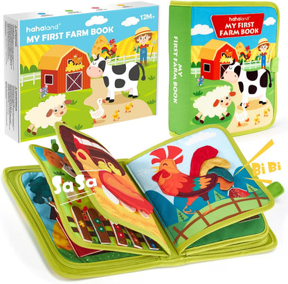 hahaland Libro de actividades para niños pequeños de 1 a 3 años, tablero de actividades Montessori Toys para niños de 1, 2, 3, 4 años, regalo de cumpleaños, libro de actividades silencioso 20 en 1 con