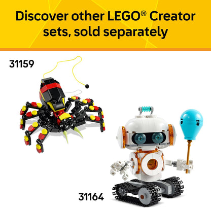 LEGO Creator 3 en 1 Avión de Carrera de Aviones Juguete - Juguete de Construcción con 3 Opciones de Construcción, Avión, Avión de Caza o Helicóptero - Idea de Regalo para Niños, Niños y Niñas, Edades