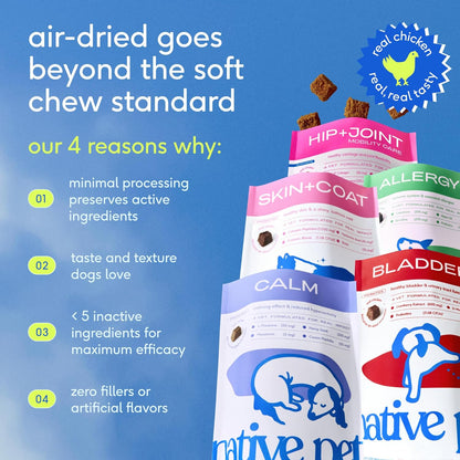 Native Pet Masticables Omega para la piel y el pelaje para perros,...