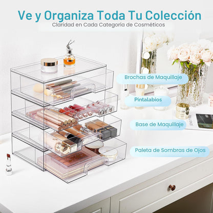 Vtopmart Cajones de almacenamiento apilables transparentes de 12.1...