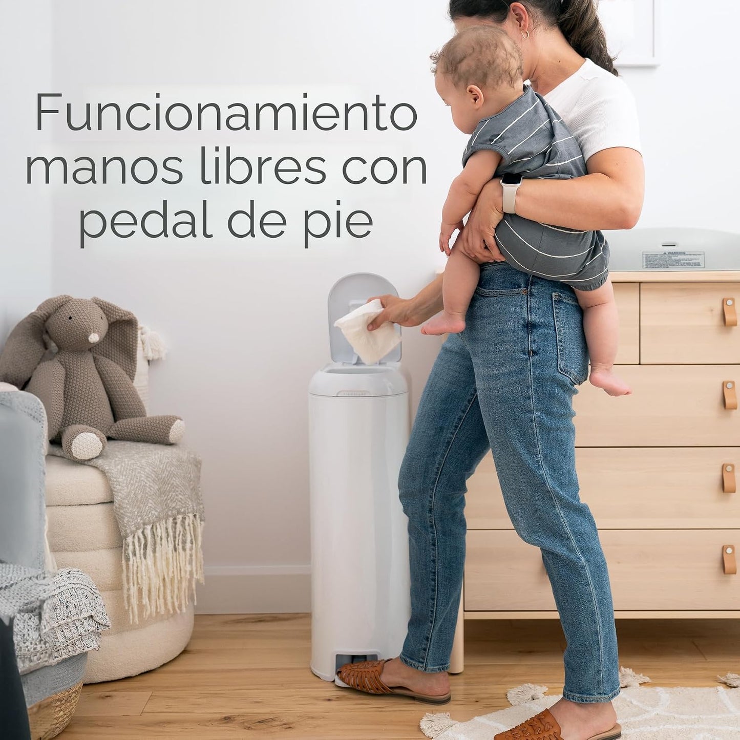 Diaper Genie Juego de regalo de cubo de pañales platino | Control d...