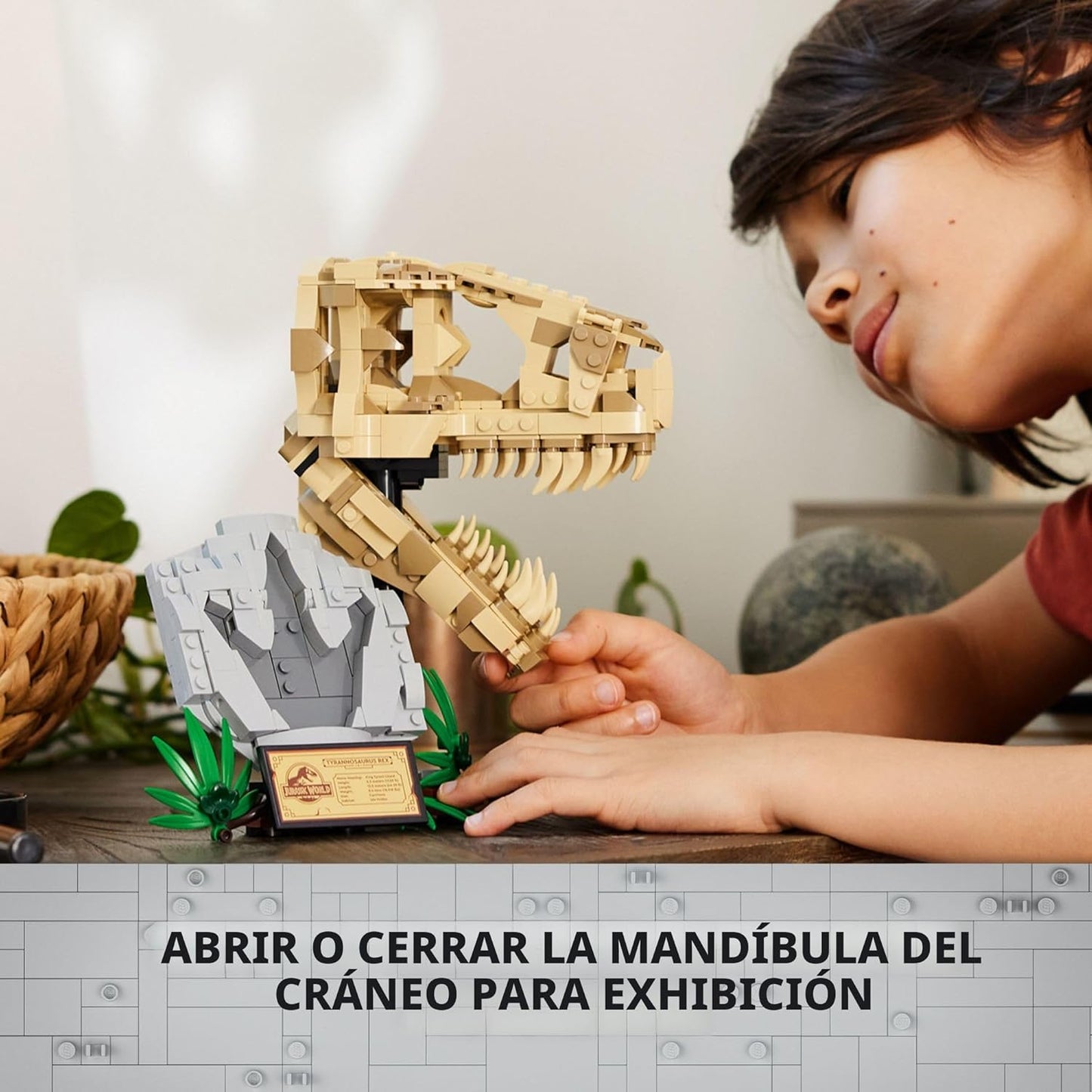 LEGO Jurassic World Fósiles de Dinosaurios: Cráneo de T Rex - Juguete de Construcción de Dinosaurio para Niños y Niñas, Edades 9+ Años - Regalo para Navidad - Exhibición para Dormitorio - 76964