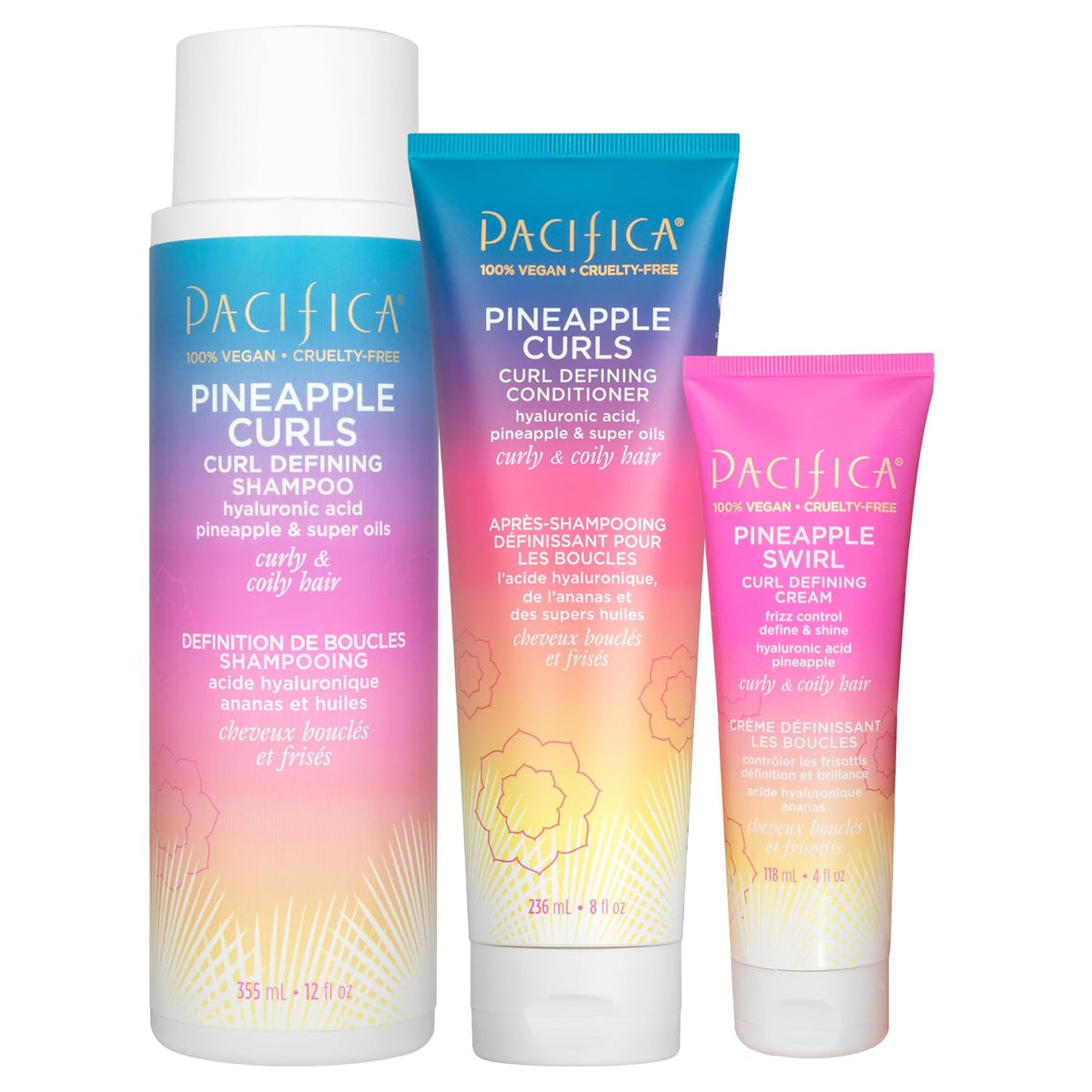 Pacifica Beauty Kit de cuidado del cabello con rizos de piña: champ...
