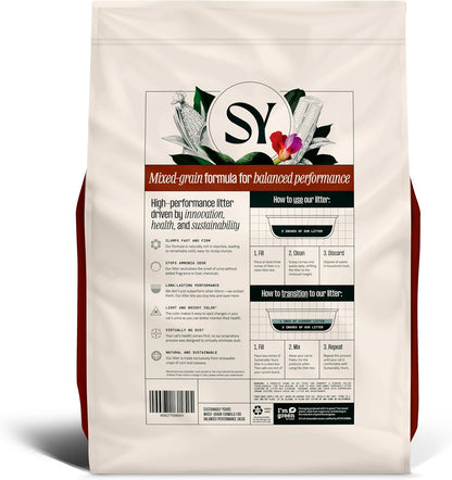 Arena para gatos Sustainably Yours, fórmula de granos mixtos 4.5 kg...
