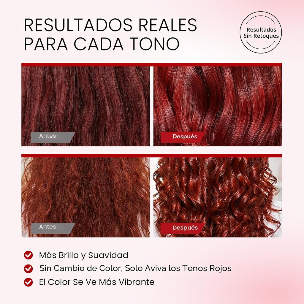 Karseell Set de champú y acondicionador de máscara de cabello rojo...